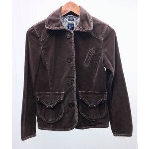Vintage 2000s, Y2K, brown corduroy  GAP jacket size 0, See listing for measureme